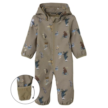 Комбинезон Name it Softshell Cozy Day, цвет коричневый, размер 62/68 (253.13240632.SMIN)