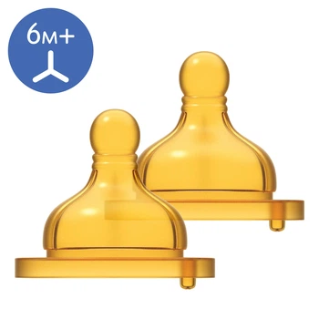 Соска Chicco Original Touch, латекс,для каш, 6м+ (2шт) (27856.00)