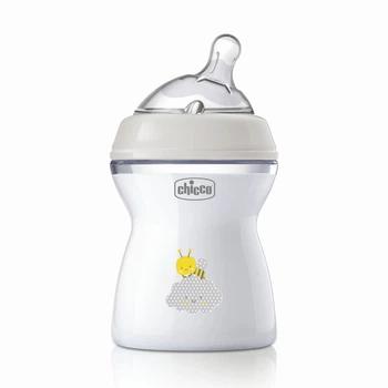 Пляшечка пластик Chicco Natural Feeling NEW, 250 мл, 2м+, колір сірий (81323.30)