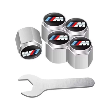 Металеві ковпачки на ніпель з логотипом BMW M хром 5 шт