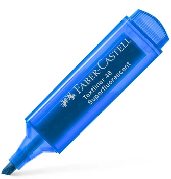 Маркер текстовильный Faber-Castell, 1-5 мм., Textliner 46, Superfluorescent, Синий, (154652)