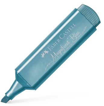 Маркер текстовильный Faber-Castell, 1-5 мм., Textliner 46, Metallic, Голубой металлик, (154647)