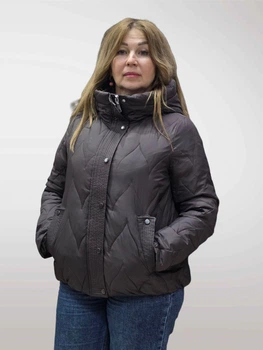 Стильна весняно-осіння жіноча куртка з капюшоном Vivilona (Max Mara) 27128 Темний шоколад, 2XL