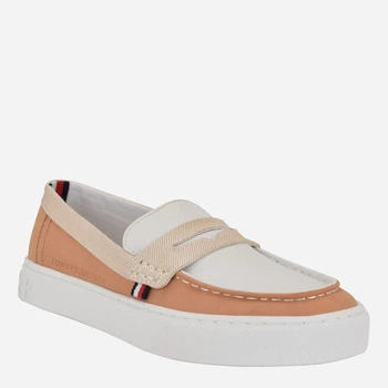 Женские мокасины Tommy Hilfiger 40р., темно-бежевый/белый, 26 см.