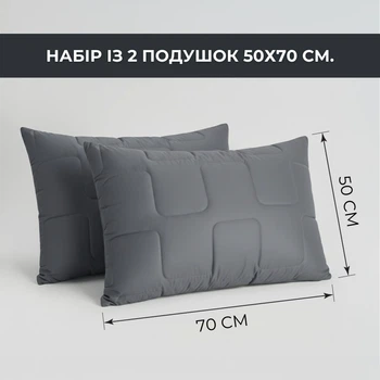 Набір подушок IDEIA 2 шт 50х70 см ManMaker гіпоалергенна Сірий 000042943