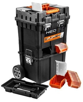 Ящик для інструментів на колесах Neo Tools 84-115 пластик 70.5х40x40 см Чорний/Помаранчевий