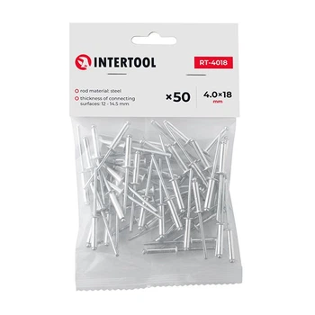 Заклепка алюминиевая, 4,0×18 мм, 50 шт. INTERTOOL RT-4018
