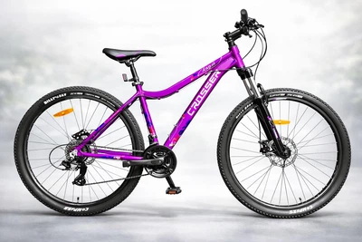Велосипед горный алюминиевый Crosser Angel 26" рама 16.5 дюйма фиолетовый для девочек подростковый