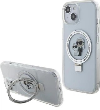 Панель Karl Lagerfeld Ring Stand Karl&Choupettte MagSafe для Apple iPhone 15 / 14 / 13 White (3666339168872)