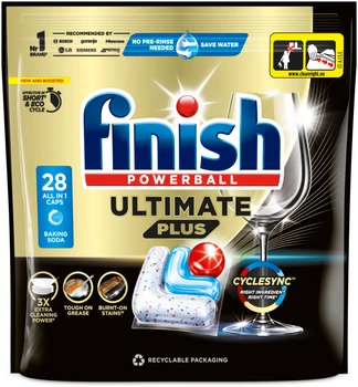 Капсули для посудомийних машин FINISH Ultimate Plus All in 1 Сода 28 шт (5908252019090)