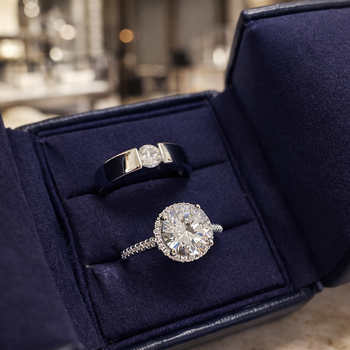 Парные кольца Harry Winston в оригинальной упаковке 2 карата (универсальный размер)