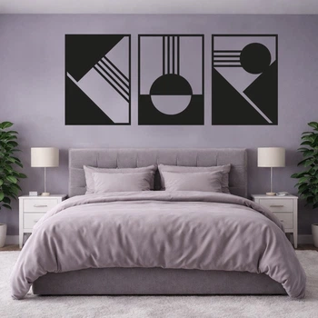 Металлическое модульное панно «Geometry», триптих
