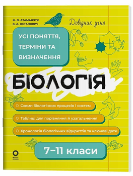Книга Довідник учня. Біологія. 7–11 класи. Усі поняття, терміни та визначення Основа ДУЧ007 9786170043634