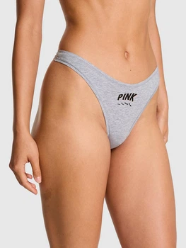 Жіночі трусики Victoria's Secret (297132879966) Cotton High-Leg Thong XXL сірі