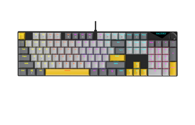 Клавіатура ігрова ajazz nk104, gray-yellow, red-switch