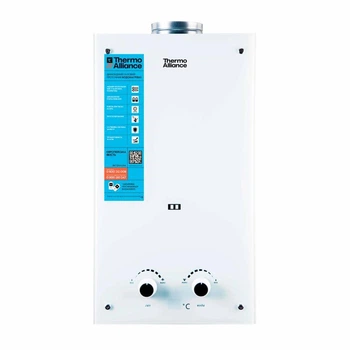 Газова колонка димохідна Thermo Alliance JSD20-10GE 10 л скляна панель White