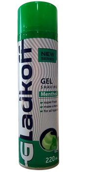 Gladkoff Гель для гоління Ментол, 220 мл