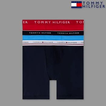 Мужские трусы боксеры Tommy Hilfiger набор 3 штук разного цвета размер M