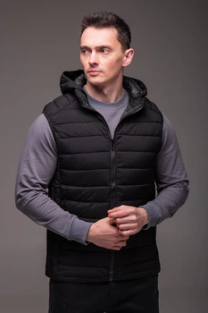 Жилетка R.A. утеплена чорна "WP" 2486-2XL