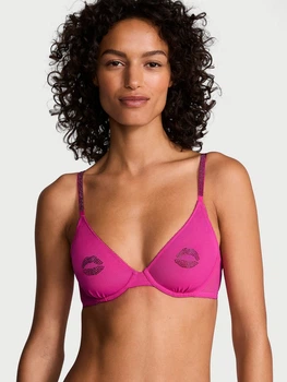 Бюстгальтер без пуш ап со стразами розового цвета Victoria's Secret р. 32С/70С арт. 30104
