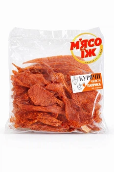 Курячі чипси "ПАПРИКА" 500 г, джеркі, снеки, закуски до пива ТМ МʼЯСО.ЇЖ