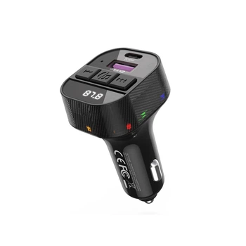 FM-трансмиттер автомобильный XO BCC17 Bluetooth / USB-A / Type-C Черный