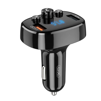 FM-трансмиттер автомобильный XO BCC03 Bluetooth / QC быстрая зарядка Черный