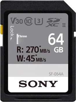 Карта памяти Sony SF-E64A E Series SDXC 64GB UHS-II U3 V30