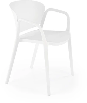 Стілець для кухні Halmar K491 пластиковий з підлокітниками Білий (5905248125841)
