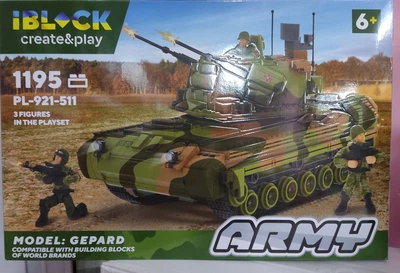 Конструктор IBLOCK PL-921-511 Армия танк Gepard 3 фигурки 1195 деталей ЗСУ