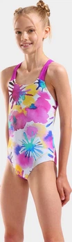 Купальник слитный для девушек Arena SPRAYING SWIMSUIT SWIM PRO BAC белый, розовый Дети 140 см
