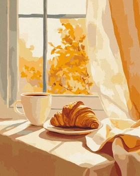 Картина за номерами Круасан та кава Brushme 40x50 (BS54447)
