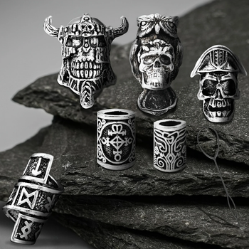 Набор бусин для дредов, бороды и волос 7 шт./компл. [YX2607005/7pcs] Viking