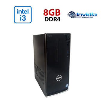 Игровой ПК Dell Inspirion 3668 Tower / Intel Core i3-7100 (2 (4) ядра по 3.9 GHz) / 8 GB DDR4 / 256 GB SSD / nVidia Quadro P2000, 5 GB GDDR5, 160-bit / Wi-Fi+Bluetooth / DVD / Win 10 Home Lic б/у