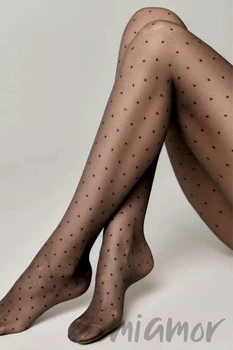 Колготки в горошек ANNES Bianca 20 den 2 Nero
