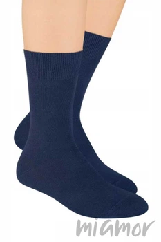 Шкарпетки бавовняні антибактеріальні Steven 055 100% Cotton 41-43 Темно-сині