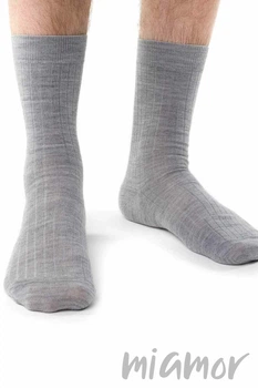 Мужские носки без давления из мериносовой шерсти STEVEN 130 Merino Wool 44-46 Серые