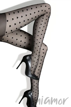 Колготки с сердечками Lores Cuore 20 3/4 Nero