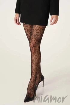 Колготки в сетку кружевные Lores Fashion Rete 029 3/4 Nero