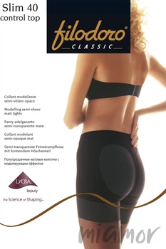 Колготки корректирующие с Push-up эффектом Filodoro Slim 40 Control Top 4 Nero