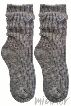 Носки теплые шерстяные в рубчик Lambswool 8011 35-40 Серые