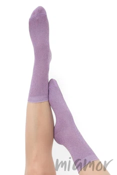Носки хлопковые с люрексом GIULIA WS3 classic LUREX 36-40 Фиолетовые