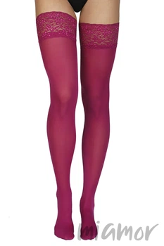 Чулки плотные матовые Annes TRUSS 60 Grape 3/4 темно-розовые