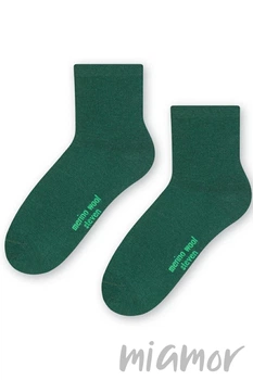 Носки женские из мериносовой шерсти STEVEN 130 Merino Wool 35-37 Темно-зеленые