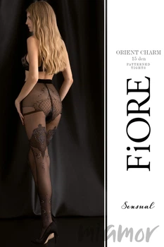 Колготки с узором Fiore ORIENT CHARM 20 2 Nero