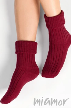 Носки теплые с шерстью Steven 067 Sleeping Socks 38-40 Бордовые