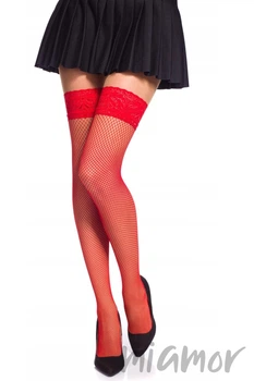 Панчохи великого розміру в сітку ANNES CALZE RETE Size+ 7/8 rosso