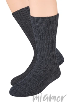 Шкарпетки чоловічі теплі з вовною STEVEN 085 Wool 44-46 Темно-сірі