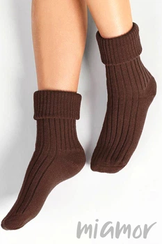 Шкарпетки теплі з вовною Steven 067 Sleeping Socks 35-37 Шоколад