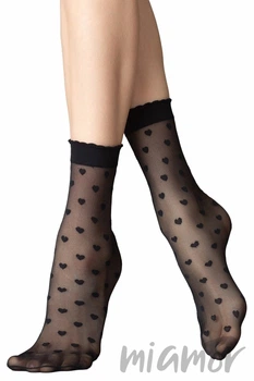 Носочки в черные сердечки Lores Cuori 20d One Size Nero